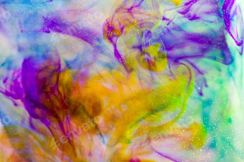 Preview: Abstract Composition With Ink And Small Bubbles. Beautiful Background, Texture And Colors
