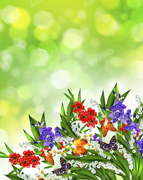 Preview: Flowers And Butterflies