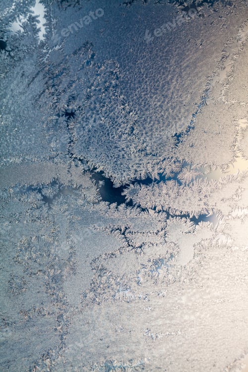 Preview: Ice Flowers On Glass - Texture And Background. High Resolution And Sharp, Beautiful Details