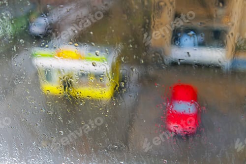 Preview: Rainy Day. View Of The City Through A Wet Window