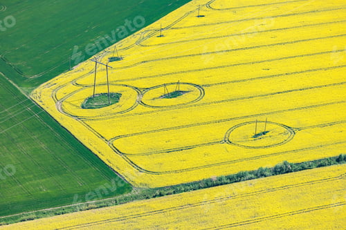 Preview: Aerial View Over The Rural Fields In Springtime