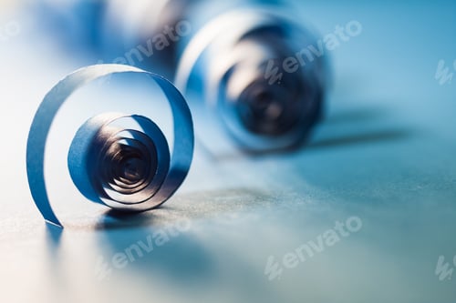 Preview: Macro, Abstract, Background Picture Of Blue Paper Spirals On Paper Background