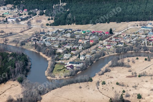 Preview: Aerial View Over The Small Parish And River