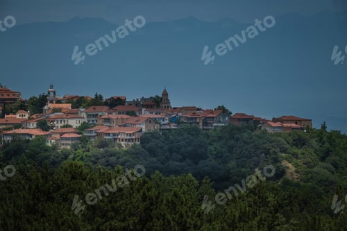 Preview: Sighnaghi Panoramic View, Kakheti Region Of Georgia. A Popular Place Among Tourists. City Of Love