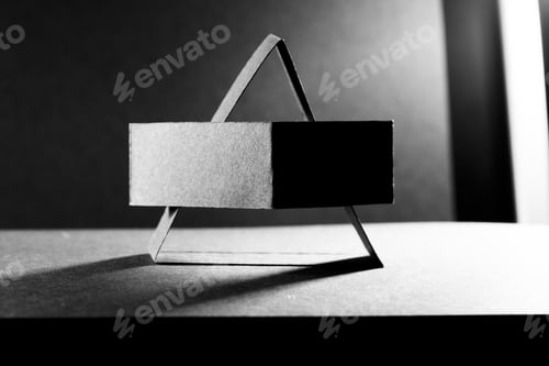 Preview: Black And Gray Paper Shapes And Shadows With Paper Background