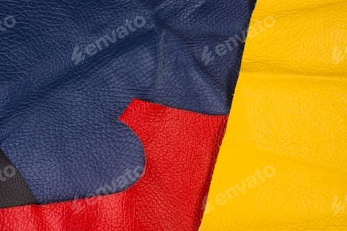 Preview: Colored Flaps, Pieces, And Scraps Of Natural Leather For The Manufactured Furniture, Bags And