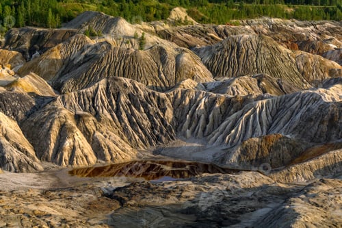 Preview: Landscape - A Fragment Of A Quarry Of Kaolin Mining With Beautiful Slopes With Traces Of Streams