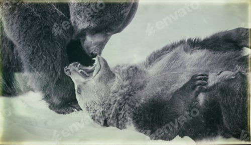 Preview: Brown Bears (Ursus Arctos) In Lake Clark National Park, Alaska, Usa, Vintage Style