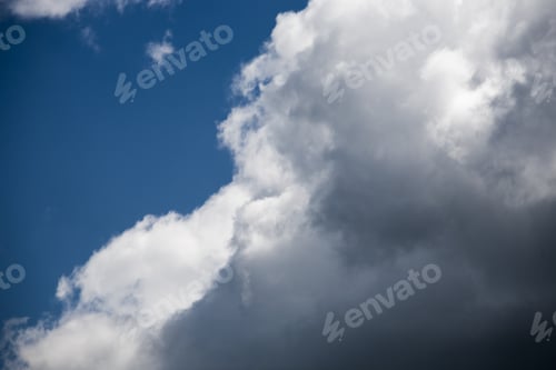 Preview: Beautiful, Fluffy, White And Grey Clouds And Blue Sky