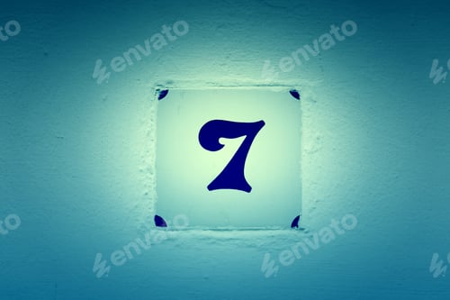 Preview: Number Seven Information On A Wall, Odd Number Detail, Address