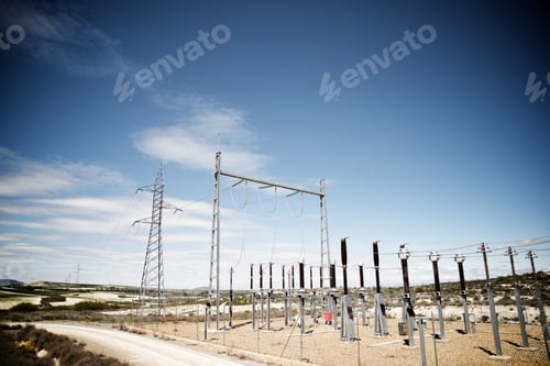 Preview: Closeup Of An Electrical Substation, Zaragoza Province, Aragon, Spain.