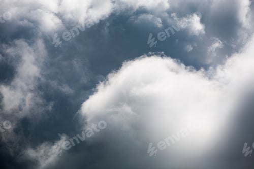 Preview: Beautiful, Fluffy, White And Grey Clouds And Blue Sky