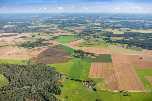 Preview: Aerial Panoramic View Over The Fields In Latvia