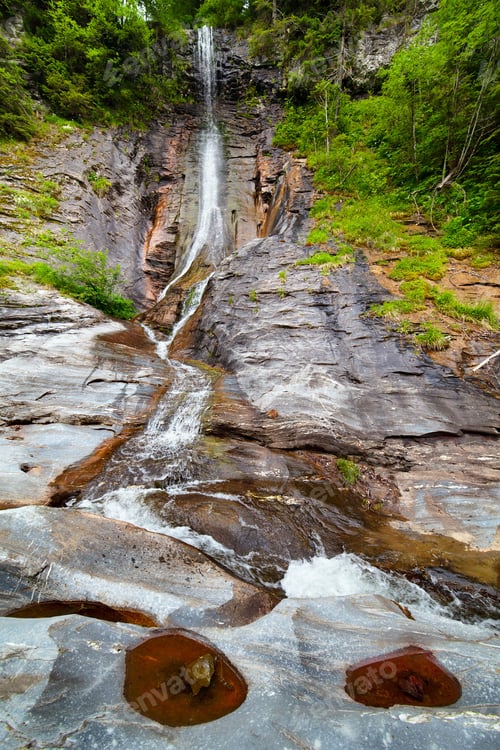 Preview: Landscape From Latoritei Waterfall In Romanian Mountains With Latoritei River