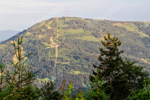 Preview: View Of Polish Mountain Skrzyczne From Beskidy Mountains - Klimczok Peak (Beskid Slaski). Beskid
