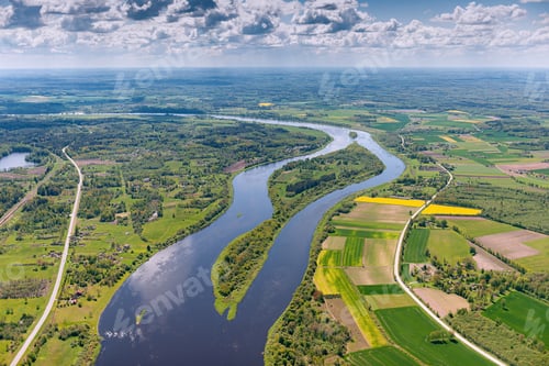 Preview: Aerial View Over The River Daugava (Latvia)