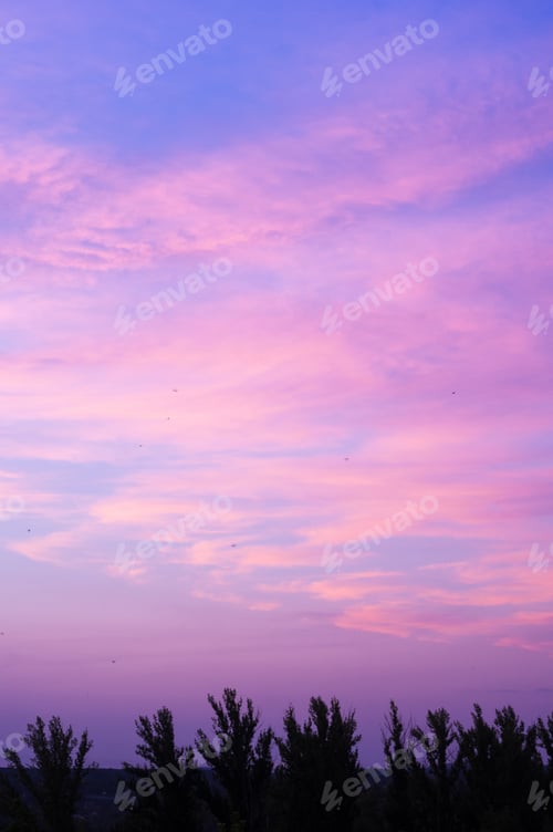Preview: Landscape With Dramatic Light - Beautiful Golden Sunset With Saturated Sky And Clouds.
