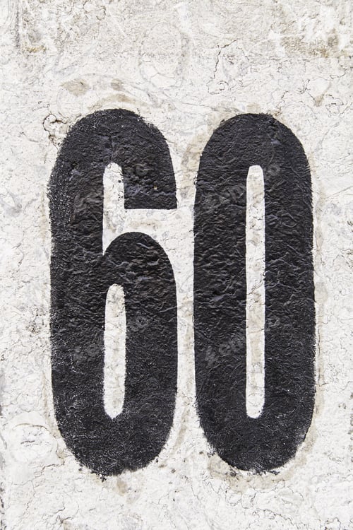 Preview: Number Sixty Painted Detail Of An Even Number Of Information, Anniversary