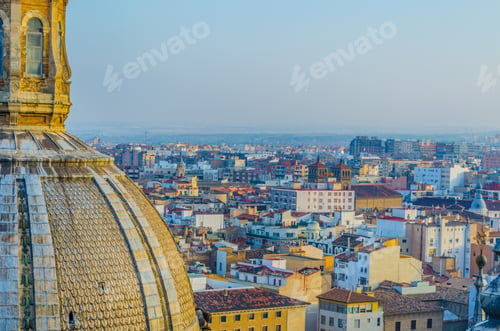 Preview: Aerial View Zaragoza Dominated By The Basilica De Nuestra Senora De Pilar, Spain