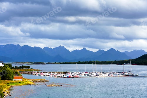 Preview: A Typical Lofoten Bay View. Scene On A Lovely Day With. Lofoten Islands Are Popular Tourist