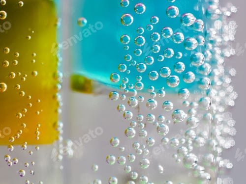 Preview: Abstract Composition With Underwater Tubes With Colorful Jelly Balls Inside And Bubbles