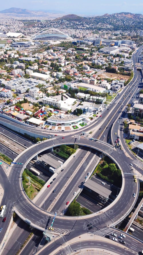 Preview: Aerial Bird'S Eye Photo Of Highway And Ring Road Passing Through City Center