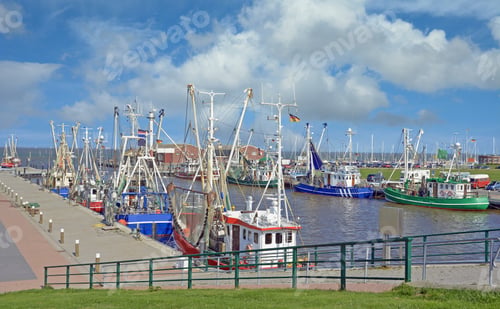 Preview: Harbor Of Accumersiel With Shrimp Boats,North Sea,East Frisia,Germany