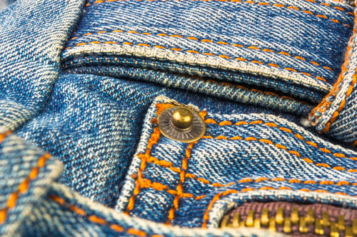 Preview: Closeup Of Buckles, Clasps, Zippers, Pockets, Fasteners, Fittings And Seams On The Jeans Hand Bag