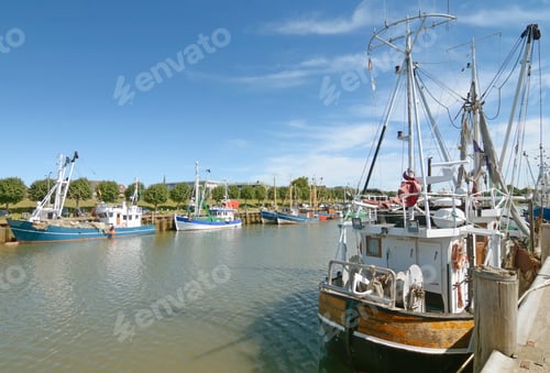 Preview: Harbor Of Buesum At North Sea,North Frisia,Schleswig-Holstein,Germany