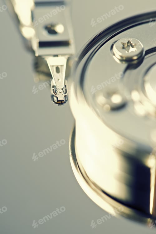 Preview: Closeup Of An Open Computer Hard Drive