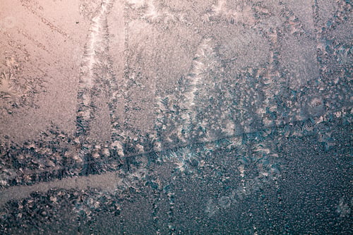 Preview: Ice Flowers On Glass - Texture And Background.