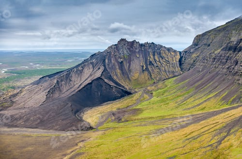 Preview: Aerial View Over The Hills In Iceland