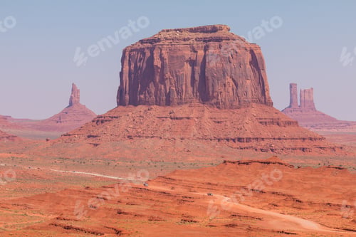 Preview: View On Merrick Butte And East Mitten Butt From John Ford'S Point. Navajo Park Of Monument Valley.