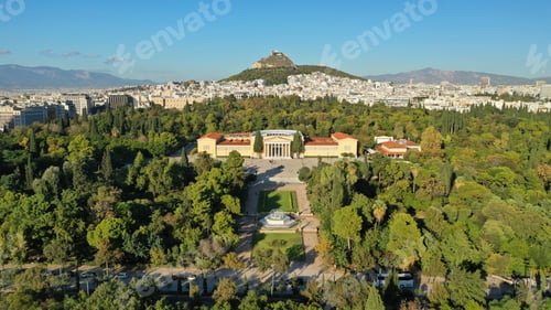 Preview: Aerial Drone Photo Of Renovated Public Neoclassic Building Of Zappeion Used For Events And Meetings