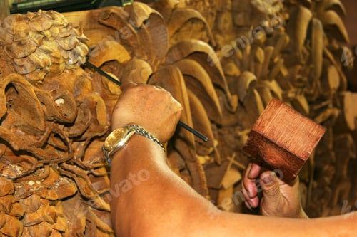 Preview: Skilled Factory Worker Concentrated To Wood Work