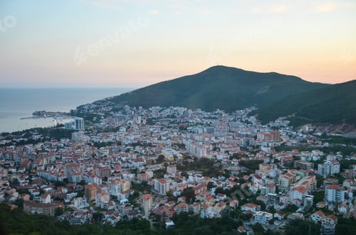 Preview: View Of The Budva Riviera In The Mountains At Sunset