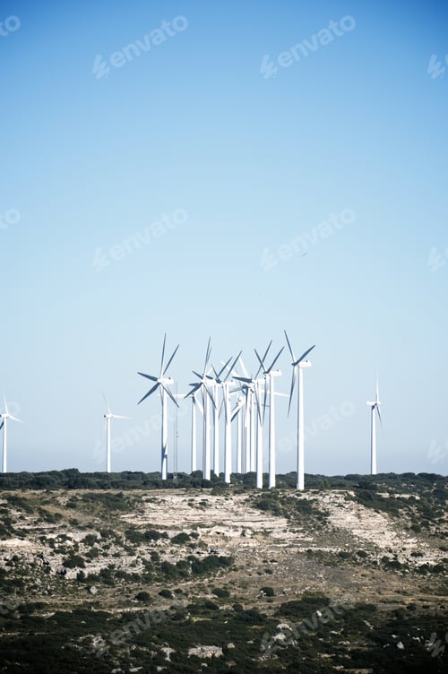 Preview: Windmills For Electric Power Production, Zaragoza Province, Aragon, Spain.