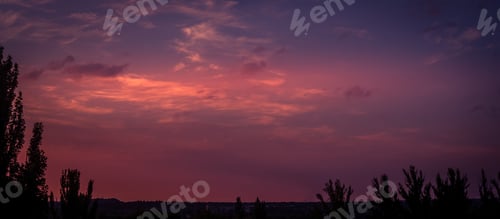 Preview: Landscape With Dramatic Light - Beautiful Golden Sunset With Saturated Sky And Clouds.