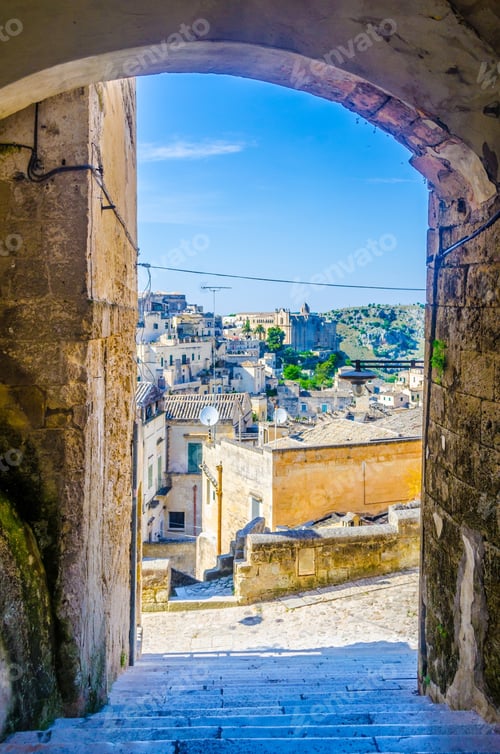 Preview: View Of A Narrow Street In The Italian City Matera