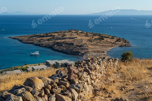 Preview: Very Beautiful View Of The Aegean Sea And Boats On It From The Hill Of Windmills In Bodrum. Turkey