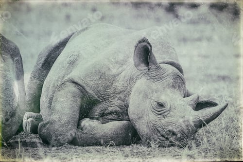 Preview: Seriously Injured White Rhinoceros With Her Calf In The Kruger National Park, South Africa