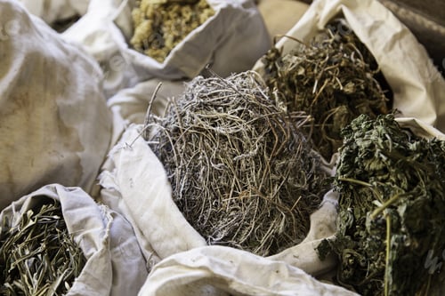 Preview: Aromatic Herbs In A Market, Detail Of Herbal Medicine And Condiments, Aroma And Taste, Health