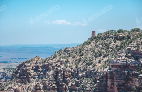 Preview: Watch Tower On The Grand Canyon Cliff. Attractions Of The Grand Canyon National Park