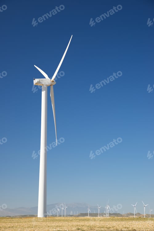 Preview: Windmills For Electric Power Production, Zaragoza Province, Aragon, Spain.