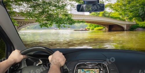 Preview: Driving A Car In The Scenic Central Park, Manhattan, New York, Usa