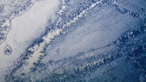 Preview: Ice Flowers On Glass - Texture And Background.