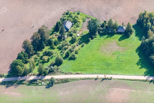 Preview: Aerial View Over The Private Farmhouse