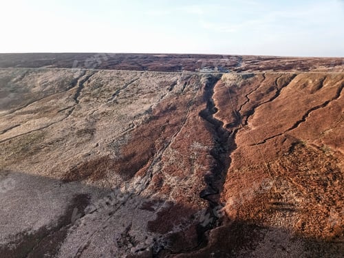 Preview: Aerial View Looking Towards The Northern Rim Of Haigh Clough, Kirklees, West Yorkshire, Uk