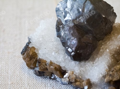 Preview: Beautiful Cristals, Minerals And Stones - Colors And Textures. Image Has Grain Texture Visible On