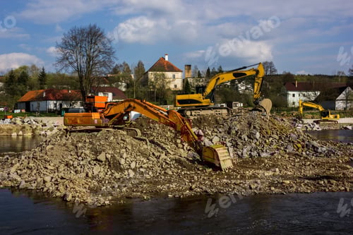 Preview: Excavator On The River